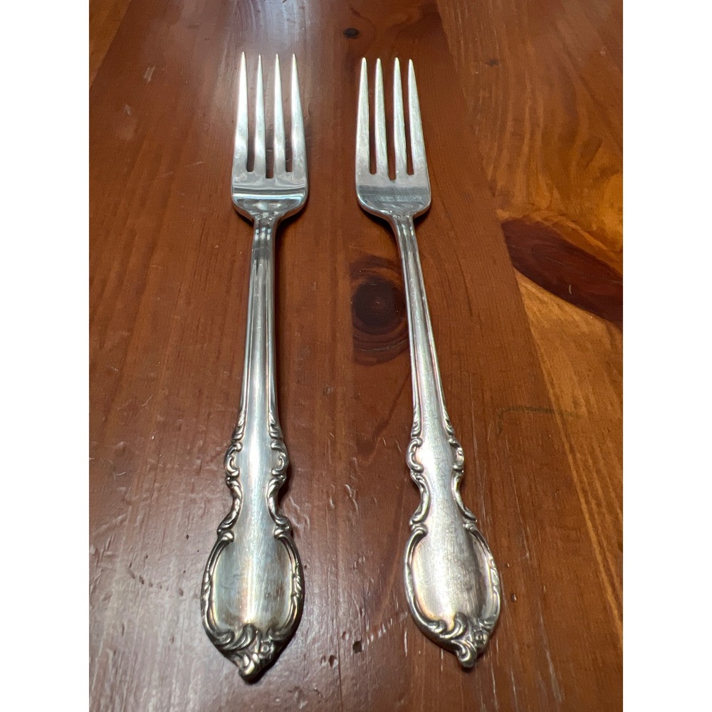 1847 Rogers Bros Reflection Silverplate Dinner Forks Set of 2 IS Vintage - Picture 2 of 5